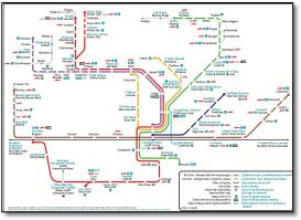Valley Lines train / rail network map