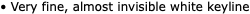 • Very fine, almost invisible white keyline 